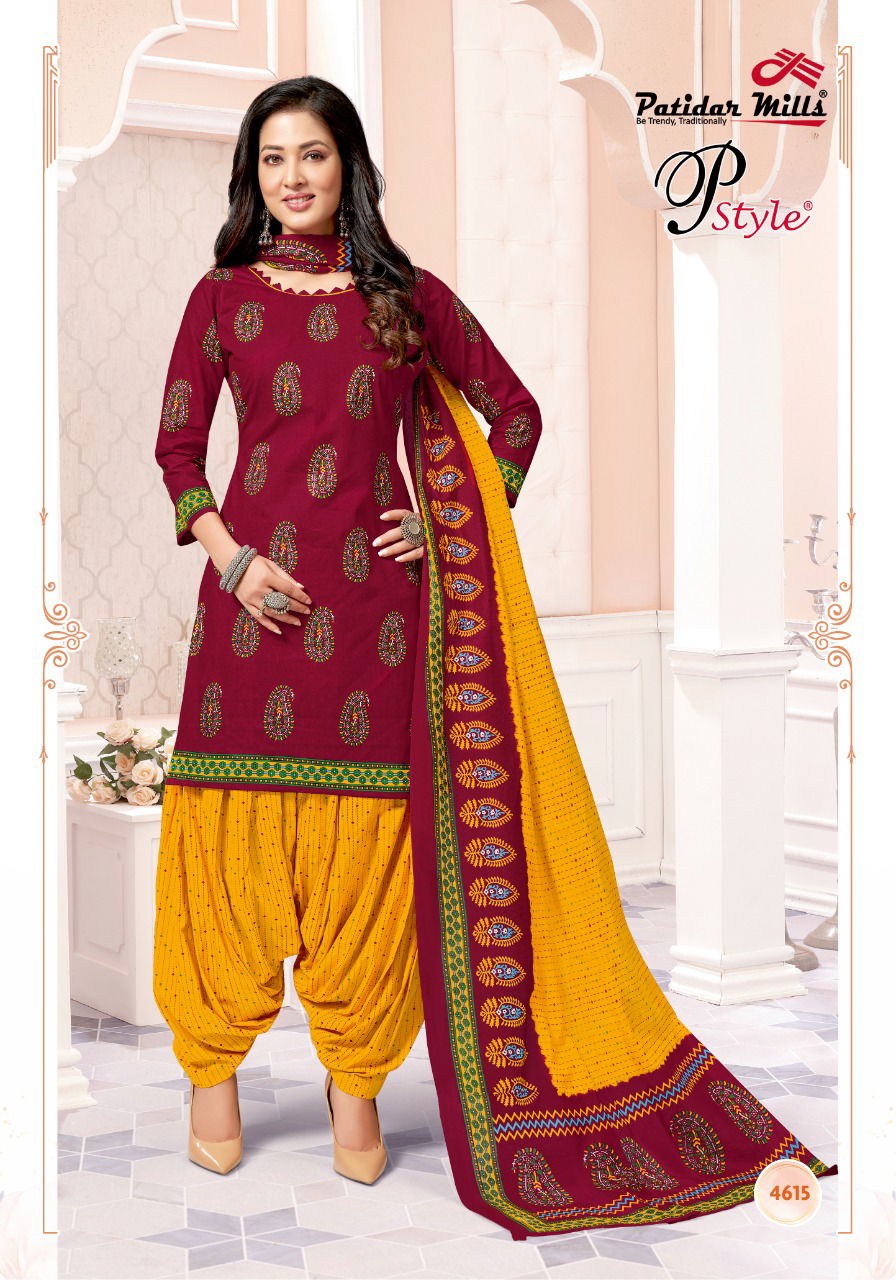 Patidar P Style 46 Cotton Casual Daily Wear Printed Dress Material Collection